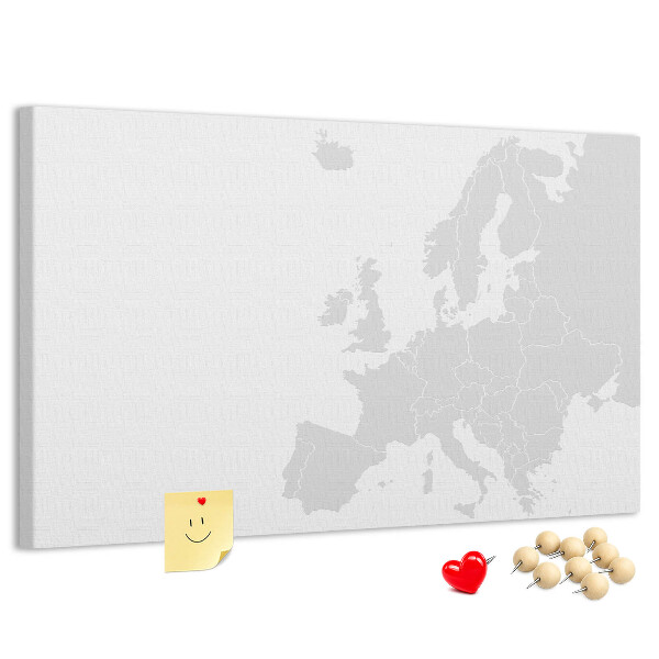 Korktafel Karte von Europa zur Markierung von Standorten