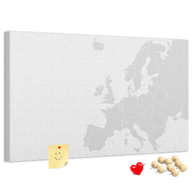 Korktafel Karte von Europa zur Markierung von Standorten