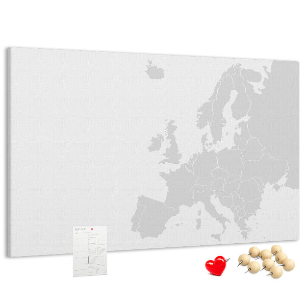 Korktafel Karte von Europa zur Markierung von Standorten