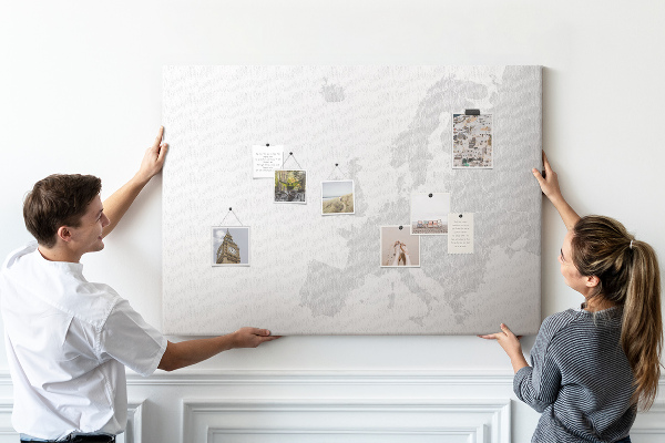 Korktafel Karte von Europa zur Markierung von Standorten
