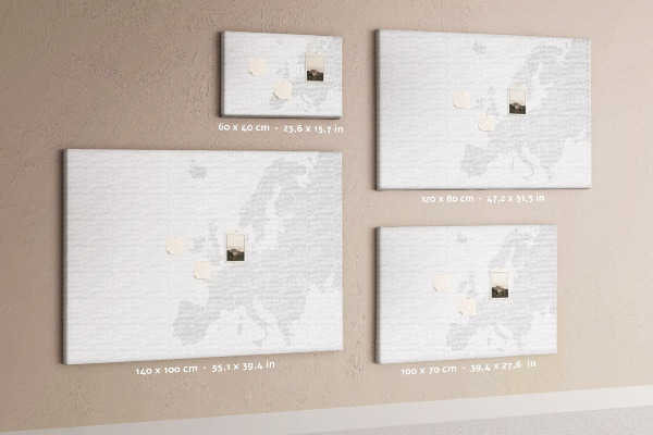 Korktafel Karte von Europa zur Markierung von Standorten