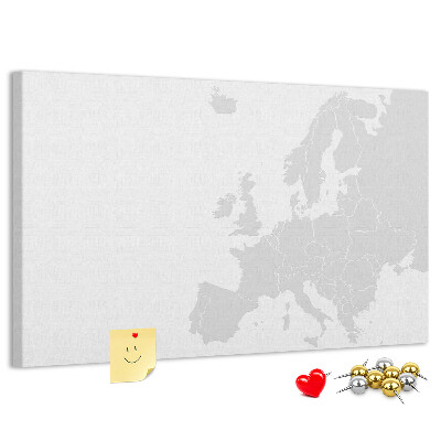 Korktafel Karte von Europa zur Markierung von Standorten