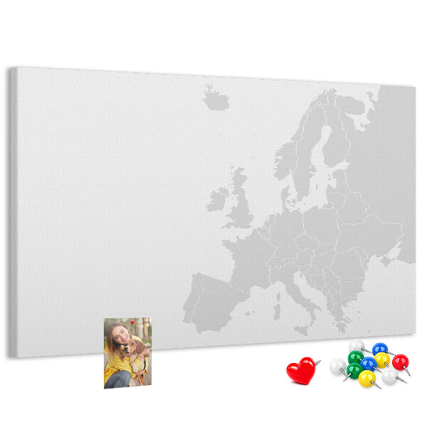 Korktafel Karte von Europa zur Markierung von Standorten