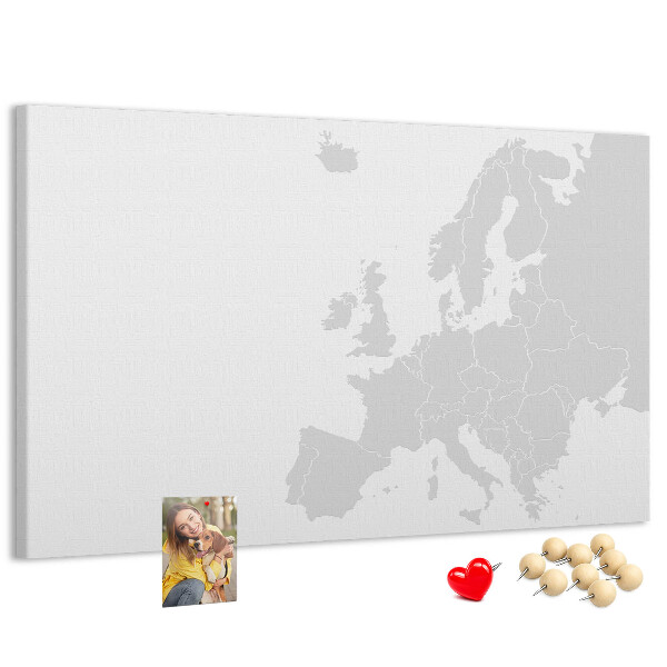 Korktafel Karte von Europa zur Markierung von Standorten