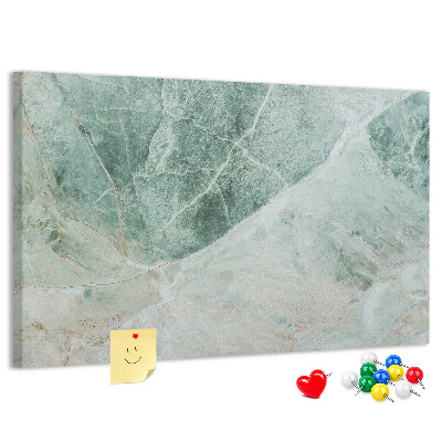 Bild mit Korkrückwand grüner Marmor mit feinen Adern