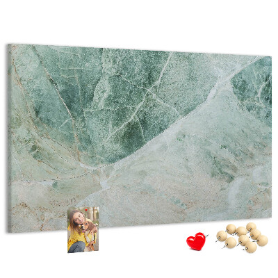 Bild mit Korkrückwand grüner Marmor mit feinen Adern