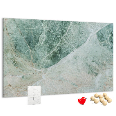 Bild mit Korkrückwand grüner Marmor mit feinen Adern