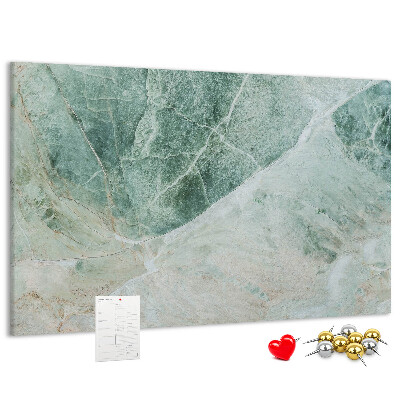 Bild mit Korkrückwand grüner Marmor mit feinen Adern