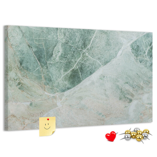 Bild mit Korkrückwand grüner Marmor mit feinen Adern