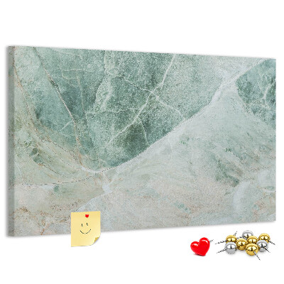 Bild mit Korkrückwand grüner Marmor mit feinen Adern