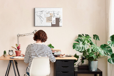 Korktafel als Weltkarte zum Ausmalen und Beschriften