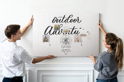 Bilder mit Korkrückwand mit Outdoor-Abenteuer-Symbolen