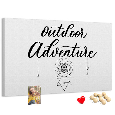 Bilder mit Korkrückwand mit Outdoor-Abenteuer-Symbolen