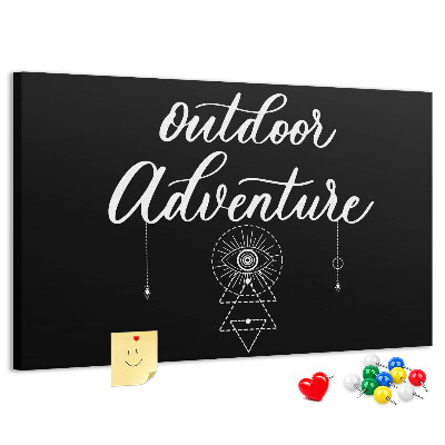 Korkbild Outdoor-Abenteuer mit Symbolen
