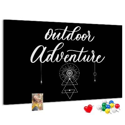 Korkbild Outdoor-Abenteuer mit Symbolen