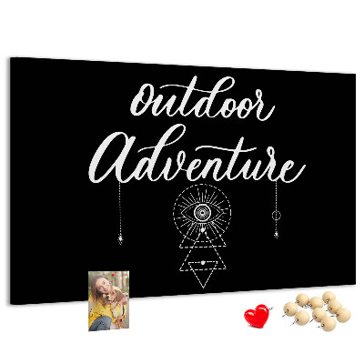Korkbild Outdoor-Abenteuer mit Symbolen