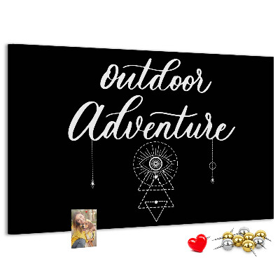 Korkbild Outdoor-Abenteuer mit Symbolen