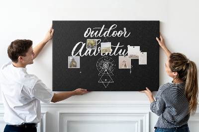 Korkbild Outdoor-Abenteuer mit Symbolen
