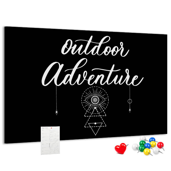 Korkbild Outdoor-Abenteuer mit Symbolen