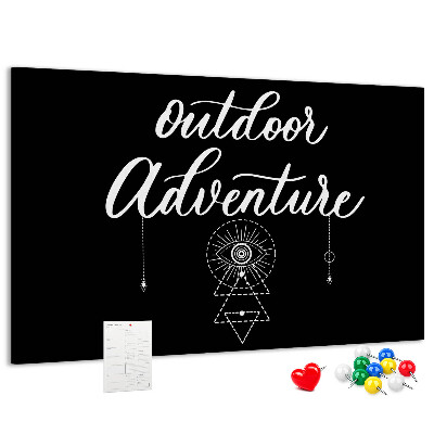 Korkbild Outdoor-Abenteuer mit Symbolen