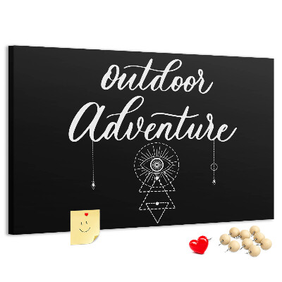 Korkbild Outdoor-Abenteuer mit Symbolen