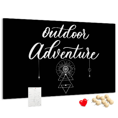 Korkbild Outdoor-Abenteuer mit Symbolen