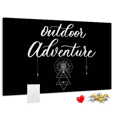 Korkbild Outdoor-Abenteuer mit Symbolen