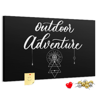 Korkbild Outdoor-Abenteuer mit Symbolen