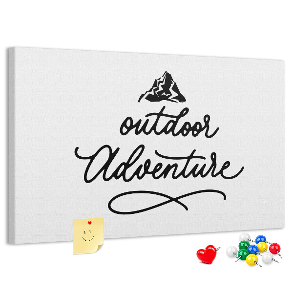 Bild mit Korkrückwand Motiv Outdoor-Abenteuer mit Bergen