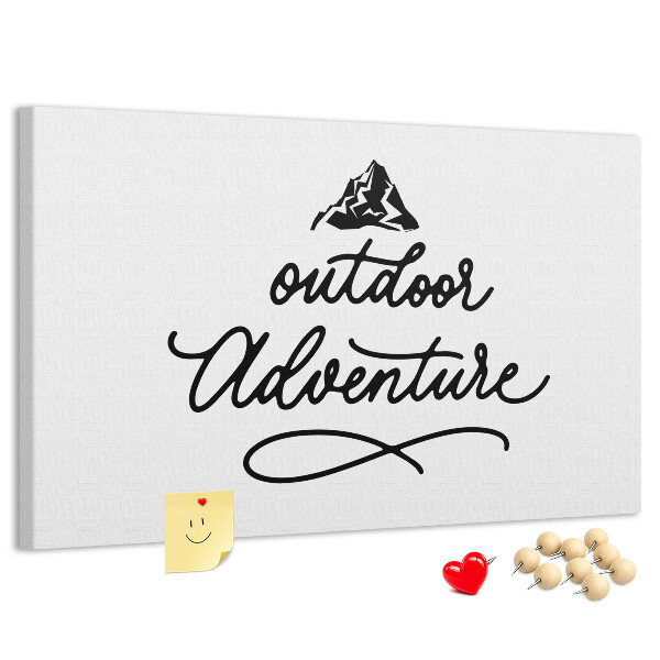 Bild mit Korkrückwand Motiv Outdoor-Abenteuer mit Bergen