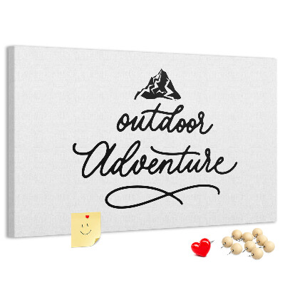 Bild mit Korkrückwand Motiv Outdoor-Abenteuer mit Bergen