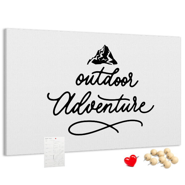 Bild mit Korkrückwand Motiv Outdoor-Abenteuer mit Bergen
