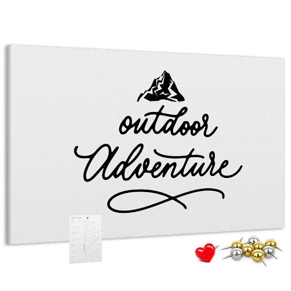 Bild mit Korkrückwand Motiv Outdoor-Abenteuer mit Bergen