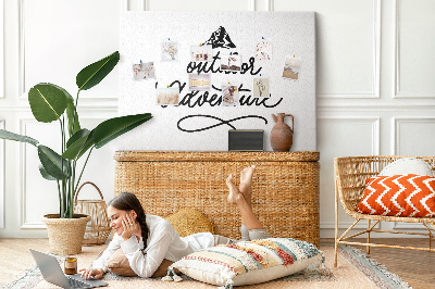 Bild mit Korkrückwand Motiv Outdoor-Abenteuer mit Bergen