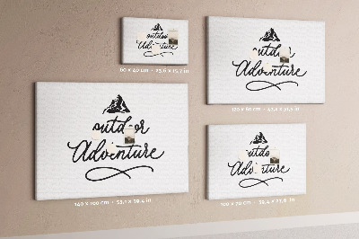 Bild mit Korkrückwand Motiv Outdoor-Abenteuer mit Bergen