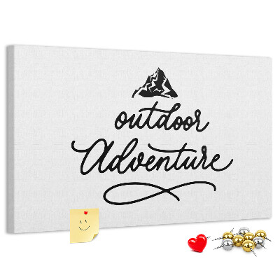 Bild mit Korkrückwand Motiv Outdoor-Abenteuer mit Bergen