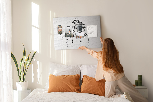 Kork-Pinnwand mit Bergmotiv Zeit für ein Abenteuer