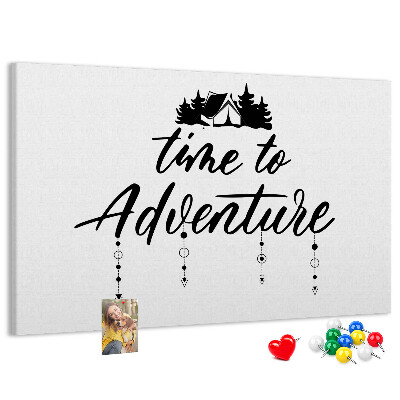 Bild mit Korkrückwand Motiv Zeit für ein Abenteuer im Wald