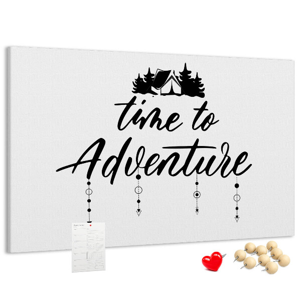 Bild mit Korkrückwand Motiv Zeit für ein Abenteuer im Wald