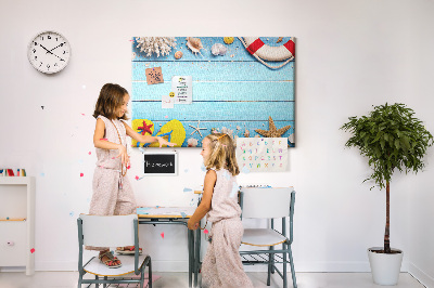 Bilder mit Korkrückwand sommerliches Meeresdesign mit Muscheln und Sand