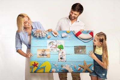 Bilder mit Korkrückwand sommerliches Meeresdesign mit Muscheln und Sand