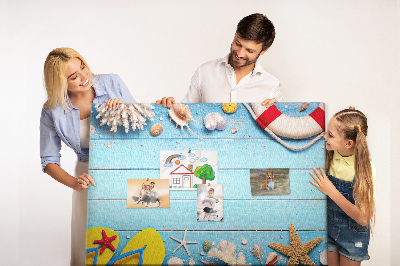 Bilder mit Korkrückwand sommerliches Meeresdesign mit Muscheln und Sand