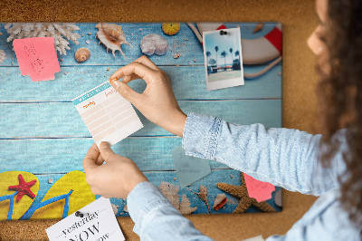 Bilder mit Korkrückwand sommerliches Meeresdesign mit Muscheln und Sand