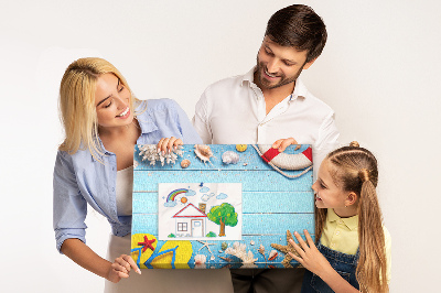 Bilder mit Korkrückwand sommerliches Meeresdesign mit Muscheln und Sand