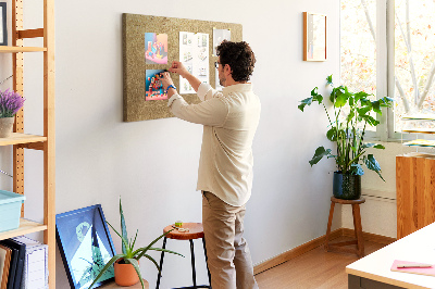 Bild mit Korkrückwand goldene Textur im minimalistischen Stil