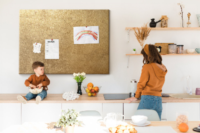 Bild mit Korkrückwand goldene Textur im minimalistischen Stil