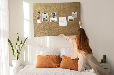Bild mit Korkrückwand goldene Textur im minimalistischen Stil