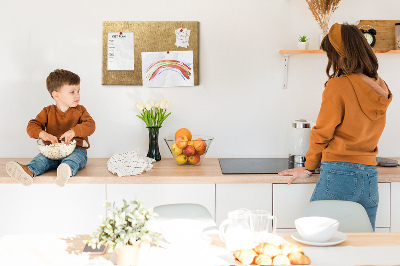 Bild mit Korkrückwand goldene Textur im minimalistischen Stil