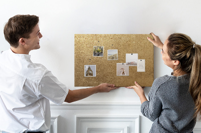 Bild mit Korkrückwand goldene Textur im minimalistischen Stil