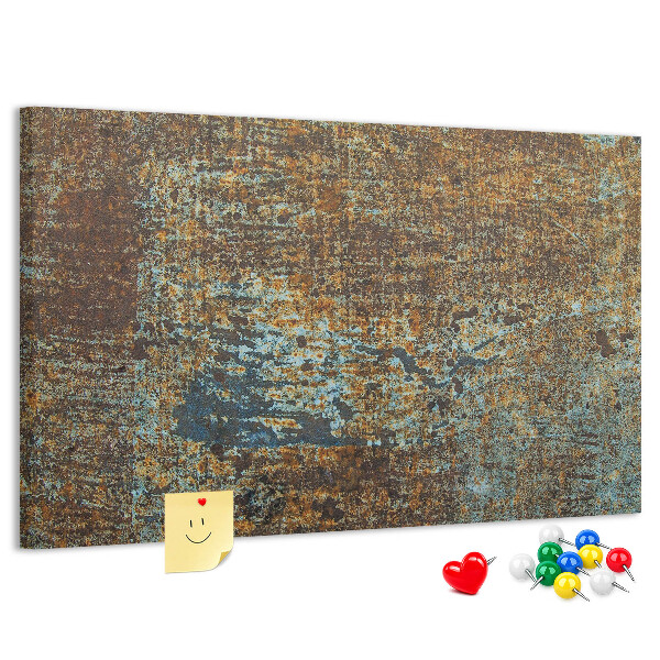 Bilder mit Korkrückwand rostige Oberfläche mit blauen Akzenten